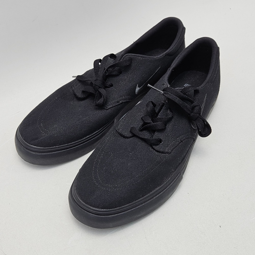 Nike SB Stefan Janoski Canvas Mens 11.5 Triple Black Skate Shoes 729825-005